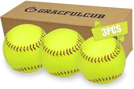 Gracfulcub Softballs 12 inch Fastpitch, Sports Game Softballs, Softball Balls Fastpitch Practice Softballs for Games, Practice and Training (Softball 3pc)