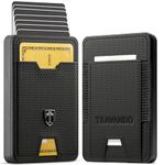TRAVANDO Swype Slim Wallet for Men Metal RFID Blocking Mens Wallet Card Case, Black & Chess, Swype Slim, Money Pocket