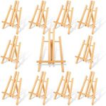 idoobi 10 Pack 11.8" Wooden Easel, Easel Stand for Painting, Tabletop Easel for Artist/Students/Beginners, Portable Canvas Photo Picture Sign Holder