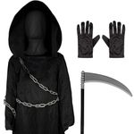 Childrens Kids Boys Grim Reaper Death Cloak and Scythe XL 12-14 Years Halloween Fancy Dress Costume Outfit Horror Scary