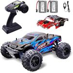 RC Cars 1:18 Scale Remote Control Car, 4WD High Speed 40+ Km/h Off Road RC Monster Vehicle Truck, All Terrains Electric Toy Trucks with Two Rechargeable Batteries for Boys Kids and Adults