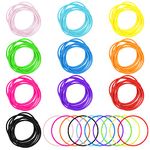 100Pcs 80s Colorful Neon Jelly Bracelets Retro Rock Pop Star Rainbow Diva Disco Jelly Neon Gel Stretchable Bracelets Bands 10 Colors, 100 Pcs