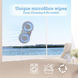 Tosima W2 Window Cleaning Robot – 3800Pa Suction, Edge Detection, Remote, White