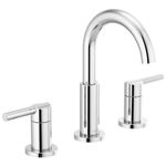 Delta Faucet Nicoli Widespread Bathroom Faucet Chrome, Bathroom Faucet 3 Hole, Bathroom Sink Faucet, Drain Assembly, Chrome 35749LF