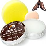 Mink Oil Leather Conditioner & Cleaner - Waterproofing Formula for Boots, Shoes, Jackets, and Furniture - Natural Leather Restorer & Softener for Handbags, Wallets, and Car Seats
