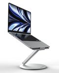 LULULOOK Laptop Stand, Foldable Laptop Stand With 360 Rotating Base, 360° Swivel Adjustable Aluminum Ergonomic Computer Stand For Desk Compatible with MacBook Pro/Air, Dell, Laptops (Sliver 10-17inch)