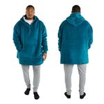 Sienna Hoodie Blanket, Birthday Gifts for Women Super Soft Sherpa Fleece Warm Comfy Cosy Oversized Wearable Blanket Sweatshirt for Adults Women Men Boys Kids Big Pocket, Teal