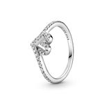 Pandora Timeless Women's Sterling Silver Sparkling Wishbone Heart Ring, Size 54, No Box