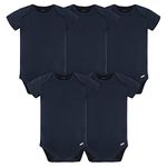 Gerber unisex-baby 5 Pack Onesies Multi-packs Bundle Interlock 180 Gsm, Navy, 18 Months