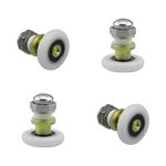 UFURMATE Shower Door Roller, 4Pcs Copper Bathroom Glass Door Pulleys Strong Load-Bearing Capacity Shower Door Runners Wheels Sliding Glass Curved Door Guides for Bathroom Replacement (Diameter 25mm)