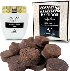 Mamoul Oud ROSI Musk 80g Rose Incense (Pressed Resin Disks) | Use with Coal for Incense Burning or Electric Bukhoor Burner (Carbon para Incienso) | Compatible with Bakhoor Pro 2 in 1 Hair Diffuser