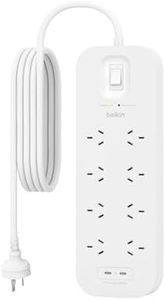 Belkin Connect 8-Outlet Surge Protector with Dual USB-C 30W, Dual USB-C Ports, 2M Power Cord, RCM Safety Certified, $70,000 CEW - SRB004AU2M