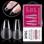 INPING Mix Gel Nail Tips, 240PCS Medium Almond + Coffin Clear Soft Gel Nail Tips Half Full Cover Nail Extensions Break Resistant Pre-Buff False Press on Nails for Women Nail Manicure Kit, 12 SIZES