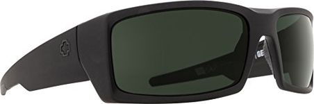 SPY Women's General Sunglasses, Soft Matte Black/Happy Gray/Green Polar, 60 mm