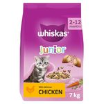 Whiskas Junior Chicken 7 kg Bag, Kitten Cat Dry Food - Pack May Vary