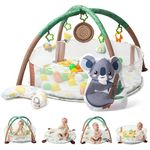 Lupantte 4-in-1 Baby Play Gym, Activity Gym Ball Pit with Detachable Anti-Slip Thickening Tummy Time Mat with Sensory Toys for Newborn Infant Toddler to Develop Motor&Cognition,Include 40 Balls