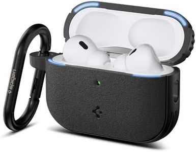 SPIGEN for AirPods Pro 3 Case, Vault with Metal Carabiner Ring Air Space Rugged Sandstone Texture Precise Cutouts Non-Slip Grip Protection Cover - Black