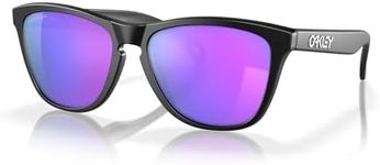 Oakley Frogskins OO9013 9013H6 55M Matte Black/Prizm Violet Square Sunglasses For Men+BUNDLE Accessory Leash Kit+ BUNDLE with Designer iWear Eyewear Kit