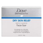 Dove Derma Series Dry Skin Relief Gentle Cleansing Face Bar, 2 Little Bars (Pack of 2)