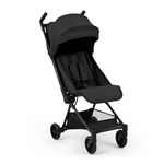 Ickle Bubba Pisces Ultra-Compact Stroller (Black) – Lightweight, Cabin-Size, Easy Fold Travel Pushchair, Suitable from Birth to 22kg, UPF 50+ Sun Hood & Ventilation Panel