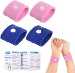 Motion Sickness Bands for Kids, Travel Sickness Relief Wristbands, Anti-Nausea Wristbands for Car Sickness(Pink and Blue)