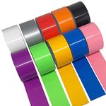 Yur1help Coloured Duct Tape Waterproof Heavy Duty 10 Rolls, Masking Duct Tape, Tenacious Colorful Strong Tapes Include White Black Red Blue Pink Orange Green Yellow Purple Silver (50mm x 9.1m)