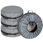 Explore Land Tire Cover with Handle - Seasonal Spare Tire Bag, Heavy Duty Winter Wheel Storage Tote Against Dust and Scratches, 4 Pack (Fits Tire Diameters 29''-31.75'', Charcoal)