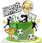 32 PCS Soccer Cake Topper Soccer Ball Player Cake Decorations Soccer Ball Cupcake Topper for Soccer Birthday Party Sport Party Football Theme Party Supplies for Men Boy (Balloon)