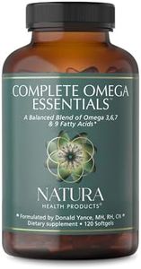 Natura Health Products Complete Omega Essentials Supplement - Balanced Blend of Omega 3, 6, 7, & 9 Fatty Acids - Featuring Fish Oil Concentrate, Borage Seed Oil, Sea Buckthorn Berry (120 softgels)