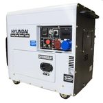 Hyundai 7.5kVA / 5.8kW Diesel Generator, 230V & 400V Max Power, Electric Start, Long Runtime, White, Portable Backup Power Generator