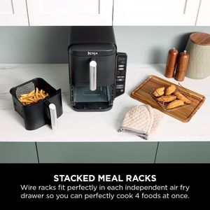 Ninja Double Stack Air Fryer 7.6L – Black, Dual Basket