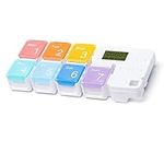 LSTK Automatic Pill Dispenser Weekly Pill Box Organiser, 7 Day Portable Pill Box with Smart Reminder Alarm Detachable Medicine Box Container for Medicine, Fish Oil, Vitamins and Supplements