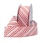 Royal Imports Red/White Candy Cane Christmas Ribbon, 2.5" (#40) Peppermint Design for Floral, Craft, Holiday Decoration, 50 Yard Roll (150 FT Spool) Bulk