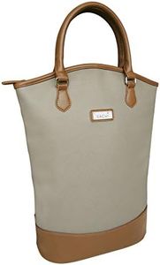 Sachi Insulated Two Bottle Wine Tote Bag, Taupe