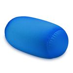 FABSKIY Squishy Microbead Neck Pillow, 7Inch x 12Inch Soft Travel Body Bed Pillow Bean Pillow for Kids Adult Chair Sleeping Car Seat, Fun Dormroom (Sky Blue)