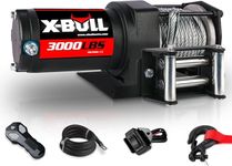 X-BULL 12V DC 3000LBS Steel Wire Electric Winch for ATV UTV with Wireless Handheld Remote Winch Synthetic Rope Off Road Vehicle Recovery