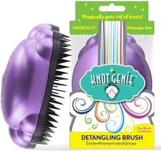 Knot Genie Detangling Hair Brush for Kids (Lilac Loveliness) | Original Full Size | Perfect for Curly Hair, Gently Separate Tangles, Leaves Hair Smooth & Shiny | The Pain Free Knot Detangler