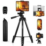 Phone Tripod, 2024 Upgraded 67inch/170cm Aluminum Lightweight Camera Tripod for iPhone/iPad/Samsung/Smartphone/Action Camera/DSLR Camera with Phone Holder & Wireless Bluetooth Remote Control