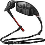 MEETSUN Polarized Sports Sunglasses for Men Women Driving Cycling Fishing Sun Glasses 100% UV400 Protection Black Frame-Gray Lens