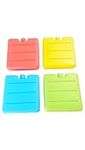 Ice blocks (Set of 4) Ice Packs for Lunch Boxes Cooler Ice Packs Long Lasting Lunch Ice Packs Slim Reusable Cool Packs for Cooler Freezer Ice Packs Stackable Square Design (All 4 Colours)