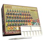 The Army Painter - Speedpaint Mega Set 2.0 Combo - 50x18ml Speedpaint Set Include 42 Speedpaint Colours, 3 Metallics, 1 Speedpaint Medium, Pre-Loaded Mixing Balls, Basecoating Brush, and Painting Guide