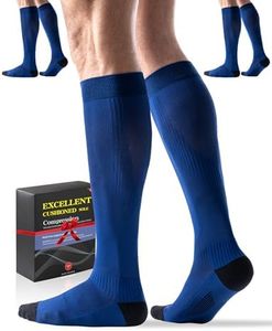 3 Pairs Sports Compression Socks 15-20 mmHg for Women Men - Comfort Cuff, Cushioned Support Sock for Running Athletic