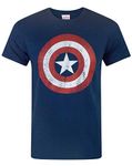 Marvel Captain America Mens' Avengers Captain America T-Shirt X-Large Blue