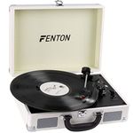 Fenton RP115D Briefcase Record Player with Bluetooth – Portable Vinyl Turntable, Built-in Stereo Speakers, Retro Style, Belt-Driven Briefcase Vinyl Player, USB Output, 3-Speed Playback, RCA Output