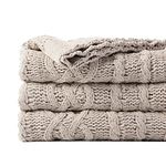 Battilo Light Grey Throw Blanket for Couch, Woven Chenille Knit Throw Blanket Versatile for Chair, 51 x 67 Inch Super Soft Warm Decorative Blanket for Bed, Sofa and Living Room