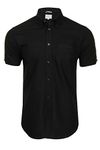 Ben Sherman Men's Button-Down Collar Oxford Shirt, Short Sleeved, Regular Fit (Black (Embroidered Pocket Logo)) XL