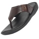 FAUSTO FST FOSMS-2124 BROWN-43 Men's Brown Open Toe Flip-Flop Slippers With Memory Cushion|Outdoor Slipper For Men (9 UK)