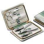 MR.GREEN Manicure Sets Pedicure Kits Stainless Steel Nail Clipper Set Personal Care Tools with PU Leather Case (Green)