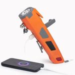 Emergency Tool LUXON 7-in-1 Car Safety Tool Includes Window Breaker Seat Belt Cutter LED Flashlight Rescue Tool Contains USB Charger SOS Light & Hand Cranking Charge for Vehicle Escape