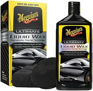 Meguiar's Ultimate Liquid Wax, Durable Protection that Shines, Towel and Pad Included – 16 Oz Bottle, Black